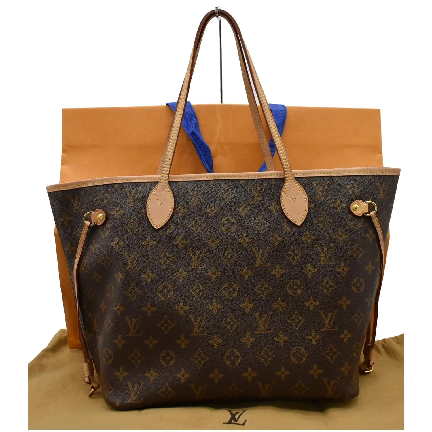 LOUIS VUITTON Neverfull MM Monogram Canvas Shoulder Bag Brown