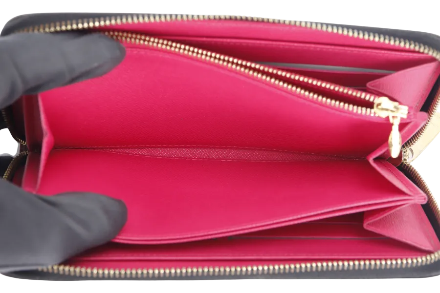 LOUIS VUITTON ZIPPY BLACK MULTICOLOR CANVAS LONG WALLET (M60271) WITH DUST COVER