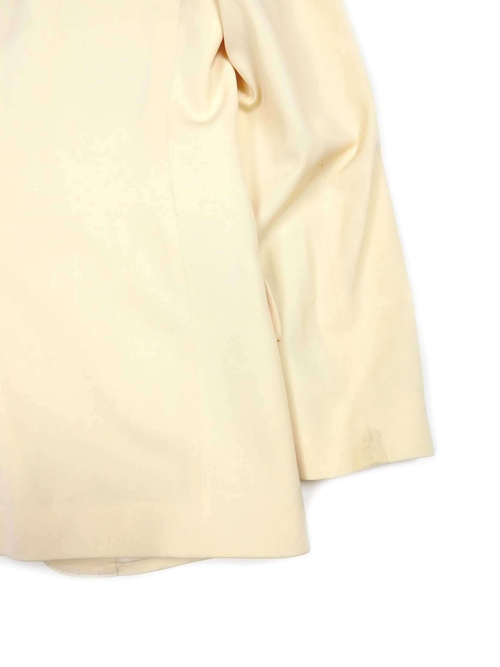 Maison Margiela Cream Wool Tux Blazer Size 48