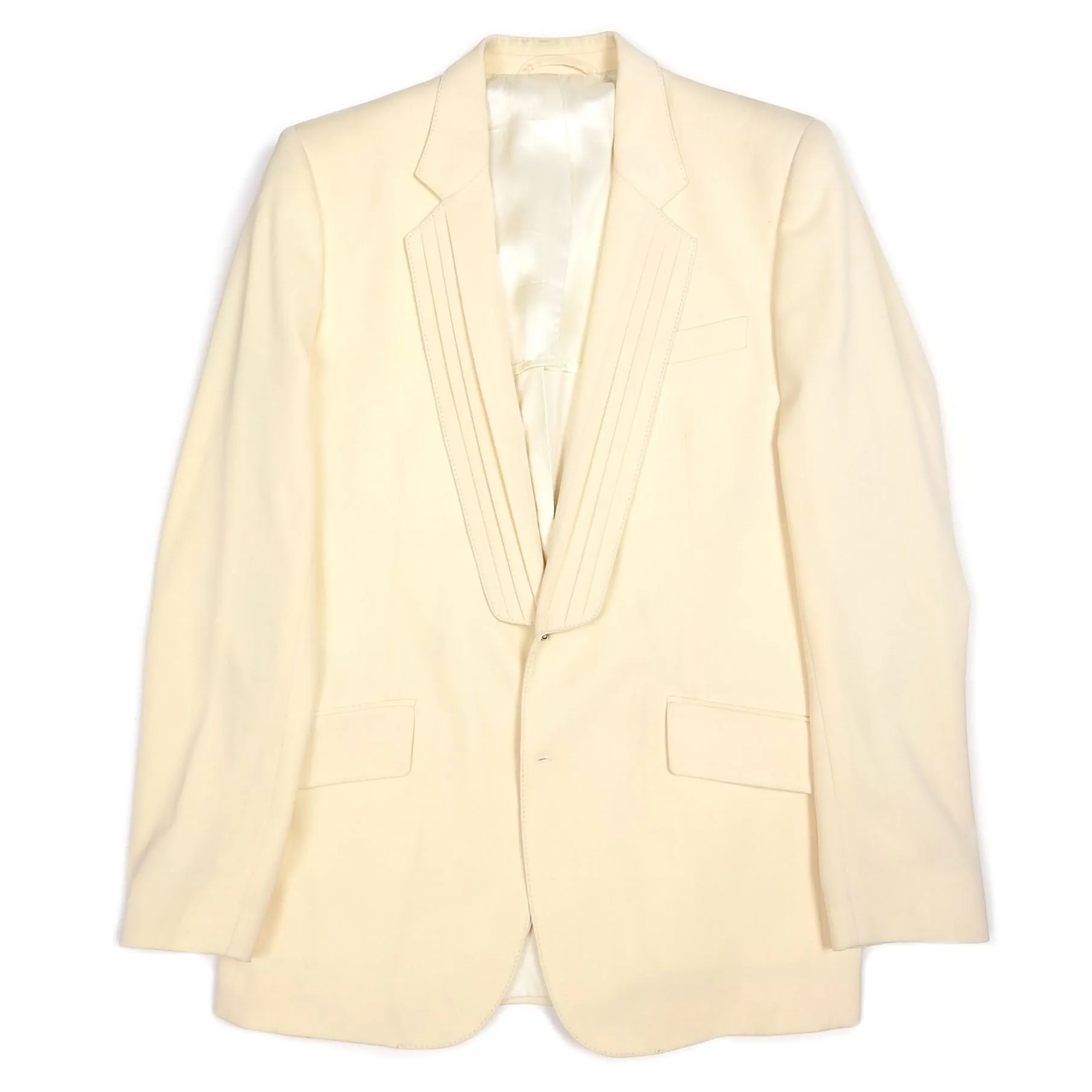 Maison Margiela Cream Wool Tux Blazer Size 48