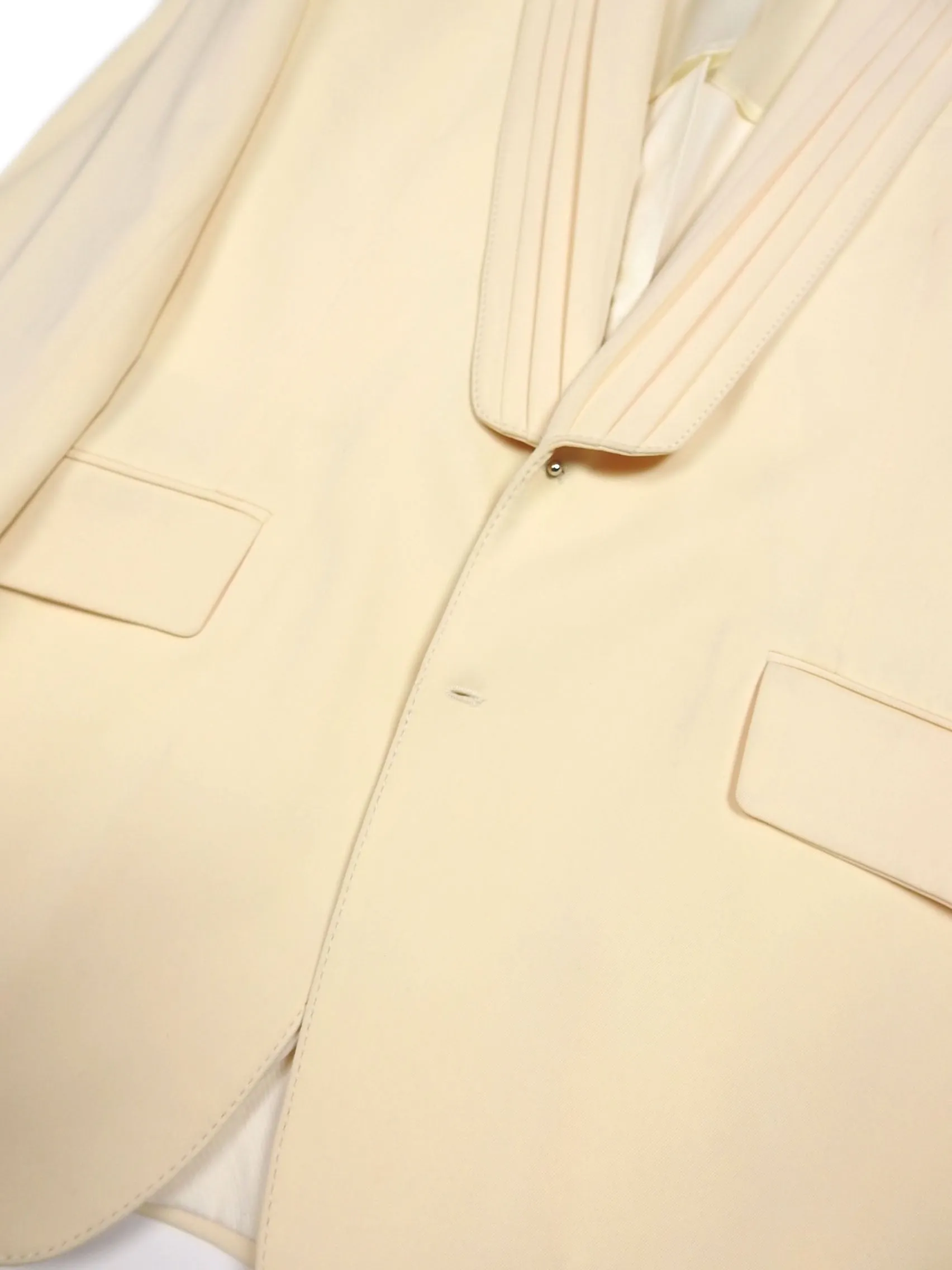 Maison Margiela Cream Wool Tux Blazer Size 48
