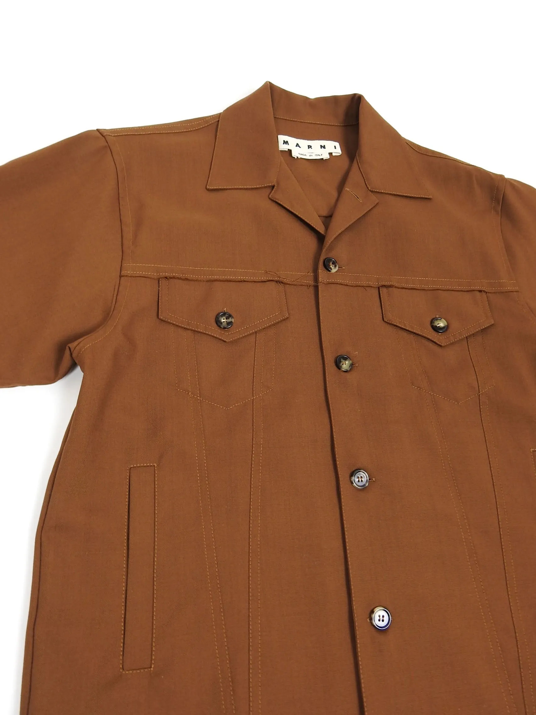 Marni Wool S/S '21 SS Work Shirt Size 46