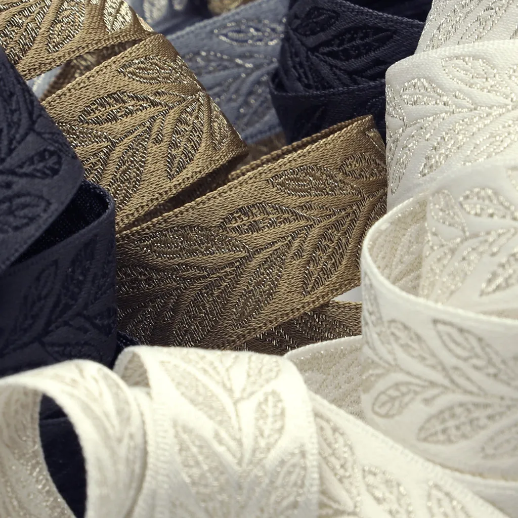 Metallic Jacquard Ribbon #3 Ocher & Bronze
