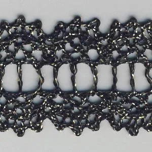 Metallic Torchon Lace #10 Black & Gold