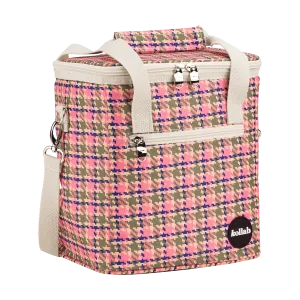 Mini Cooler Pink Houndstooth