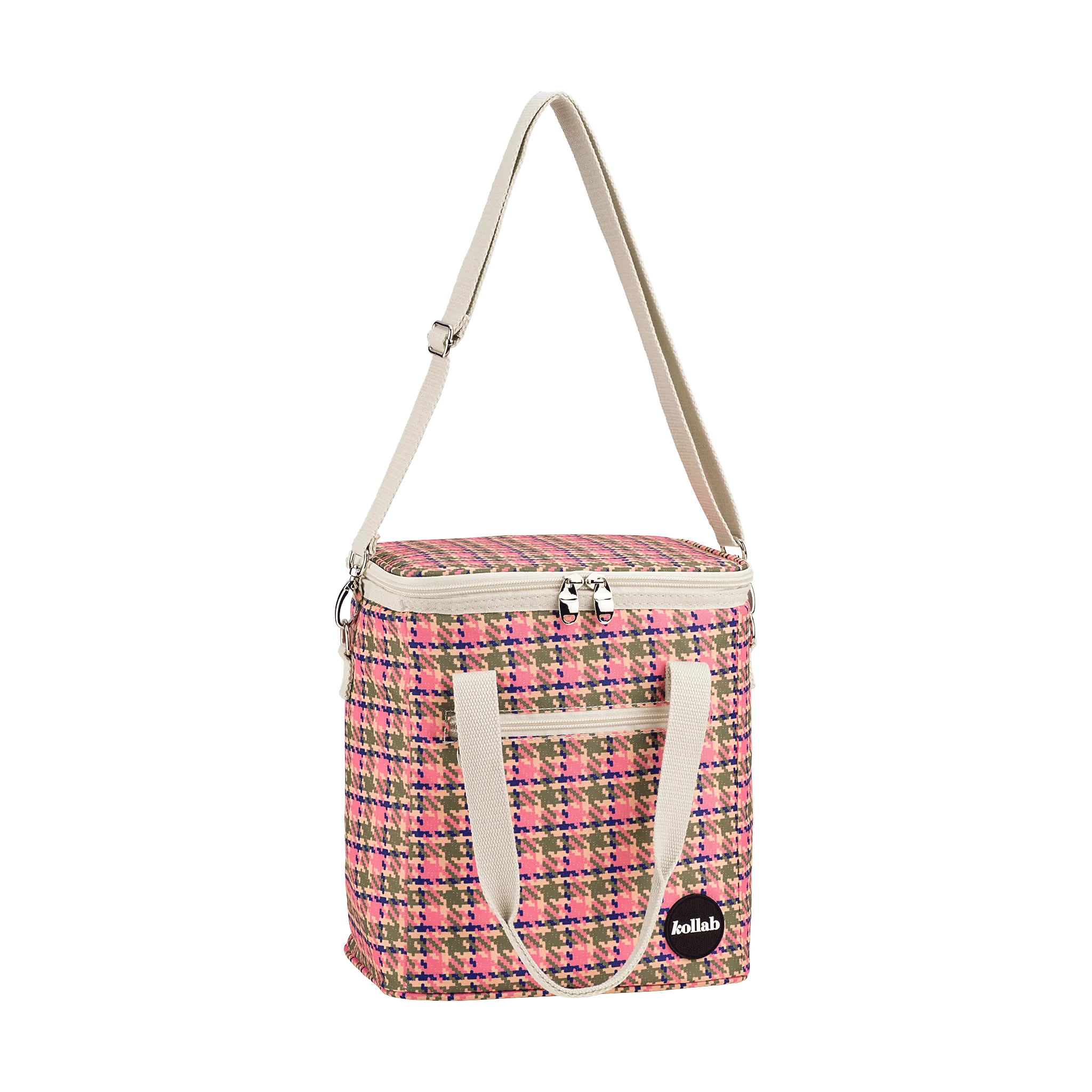 Mini Cooler Pink Houndstooth