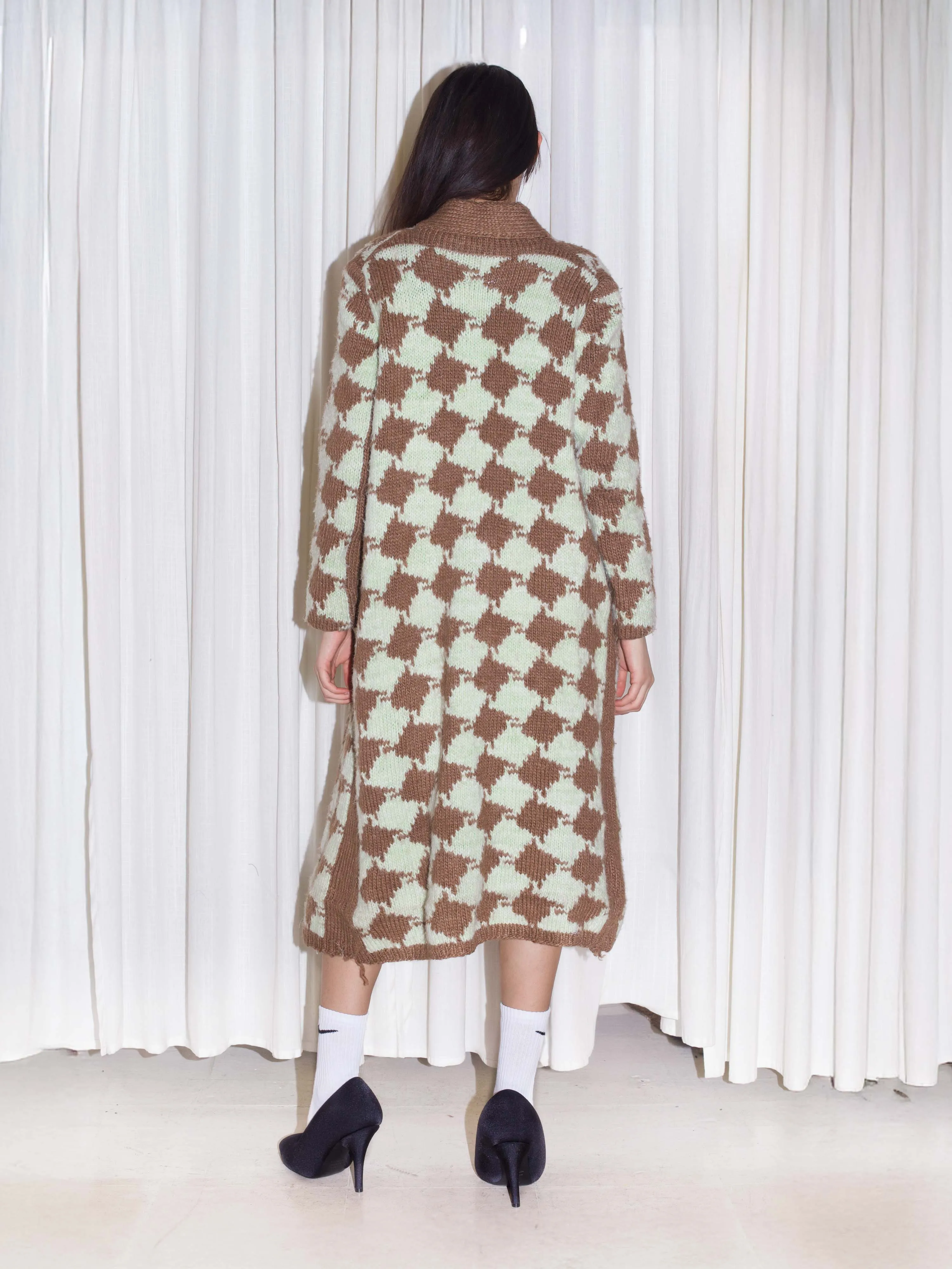 Mint Chocolate Houndstooth Coat