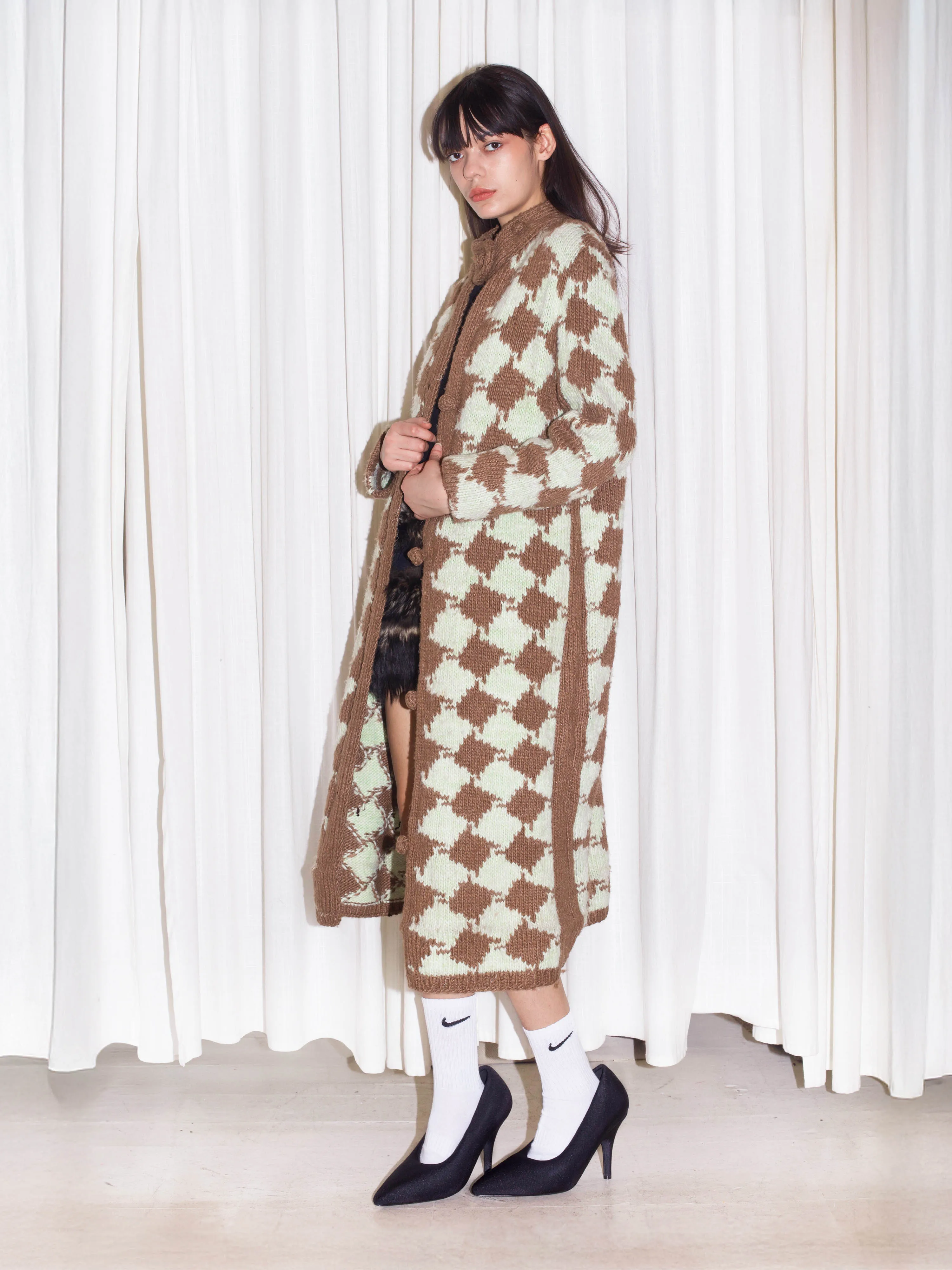 Mint Chocolate Houndstooth Coat