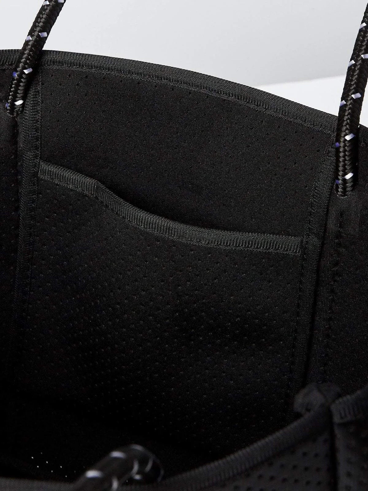 Miz Casa and Co Lila Neoprene Mini Tote Bag Shiny Black