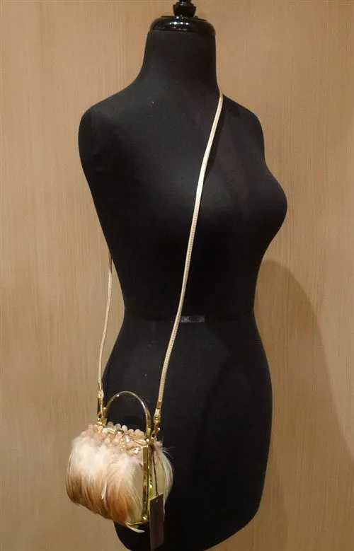 Moo Roo Exclusively for Churchill Feather Purse- One of a Kind