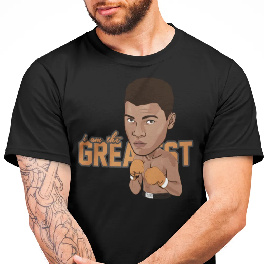 Muhammad Ali Cartoon Orange Gloves T-Shirt