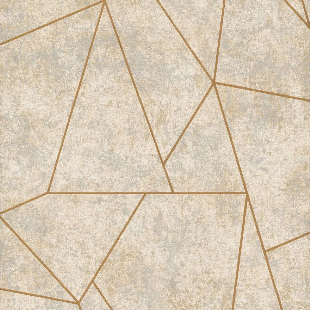 Neutral & Gold Nazca Wallpaper (57 SqFt)