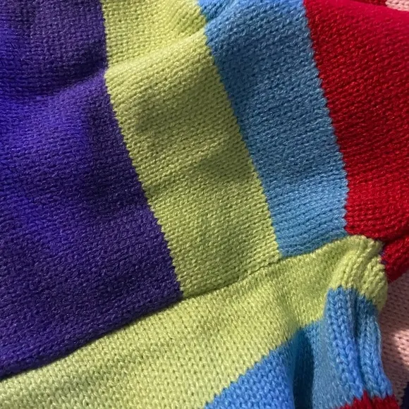 NEW INVENTORY 🎆Rainbow Stripe Pattern Drop Shoulder Cardigan🎆