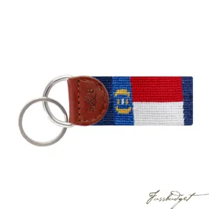 North Carolina Flag Needlepoint Key Fob (Classic Navy)