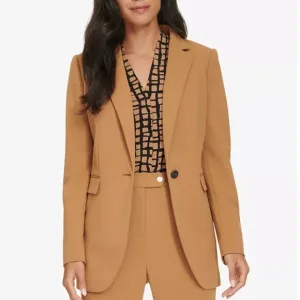 NWOT Calvin Klein Women's One-Button Blazer In Color Lug