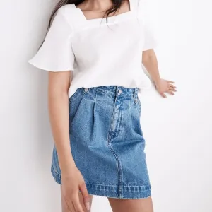 NWT - Madewell Denim Pleated Mini Skirt in Upton Wash - Size 25