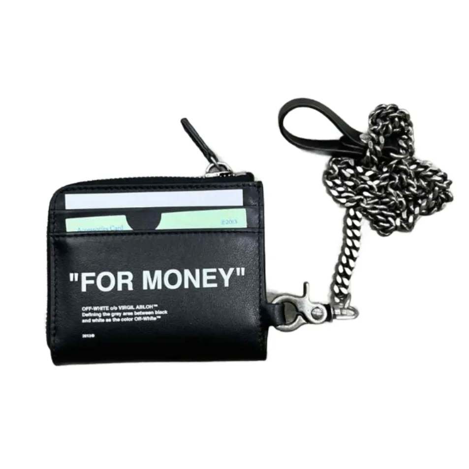 OFF-WHITE Chain Wallet "FOR MONEY" New Black