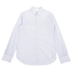 Officine Generale White/Blue Check Button Up Small
