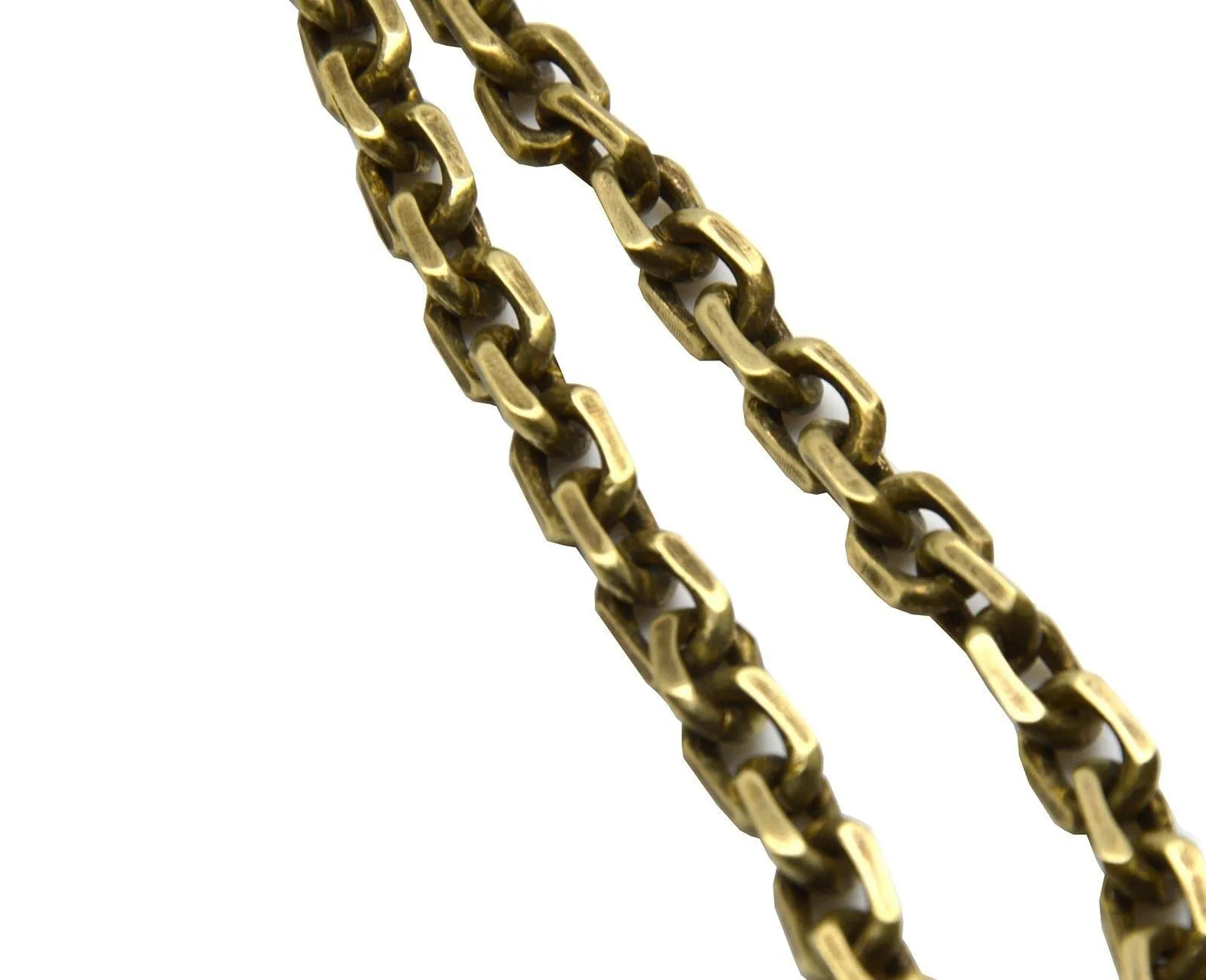 Okones 22.4'' Overall Length,Solid Brass Man Pants Keychain Key Jean Wallet Chain Key Ring Belt Hook Key Buckle with Fine Snap Hook &Split Ring (Fish Hook Curb chain)
