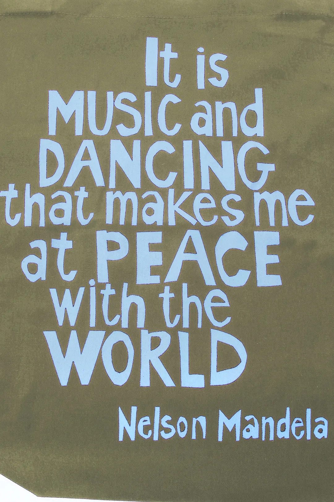 Olive Music and Dancing Mandela Tote Bag