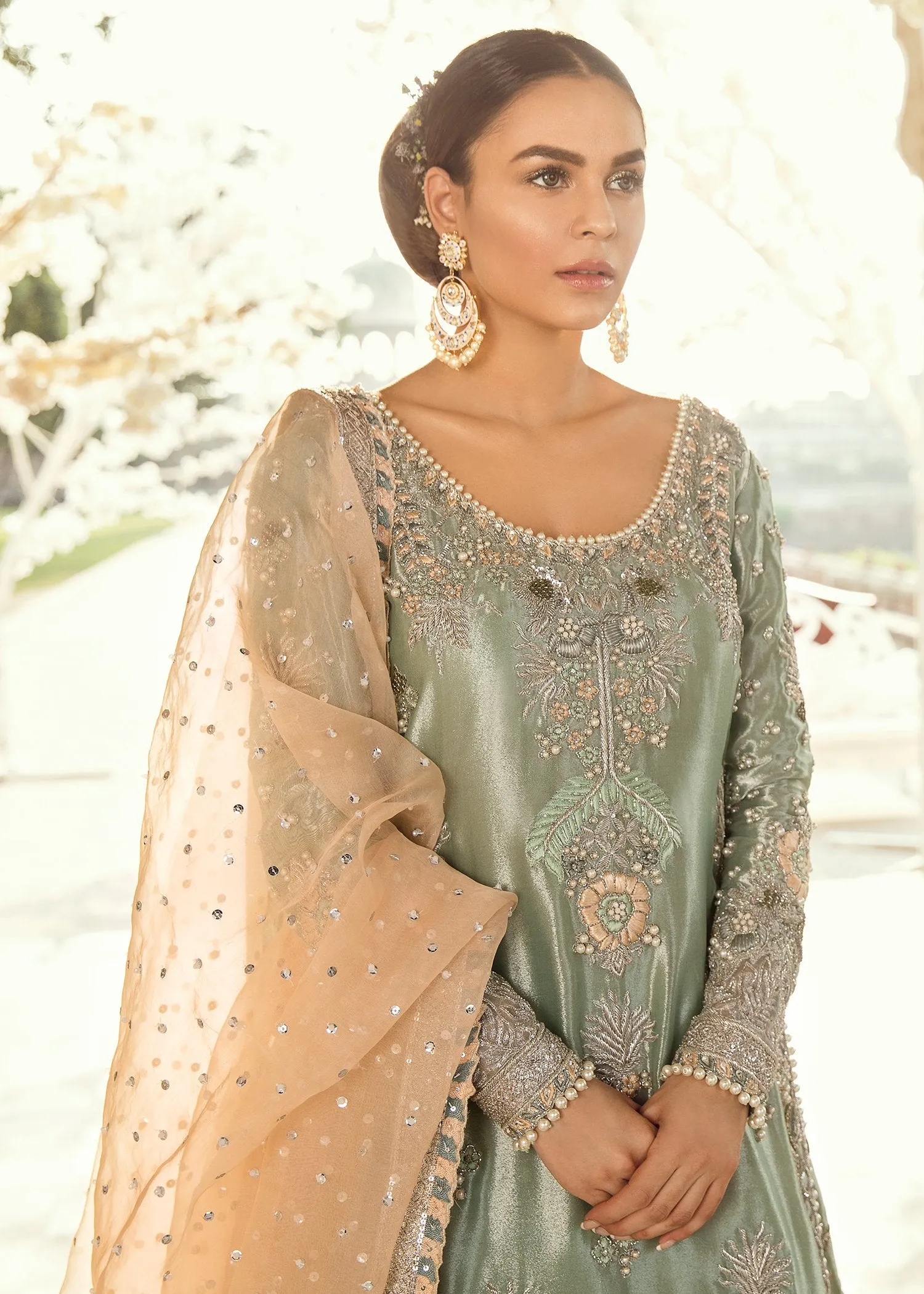 Pakistani Bridal Lehnga with Long Shirt for Wedding #J5108