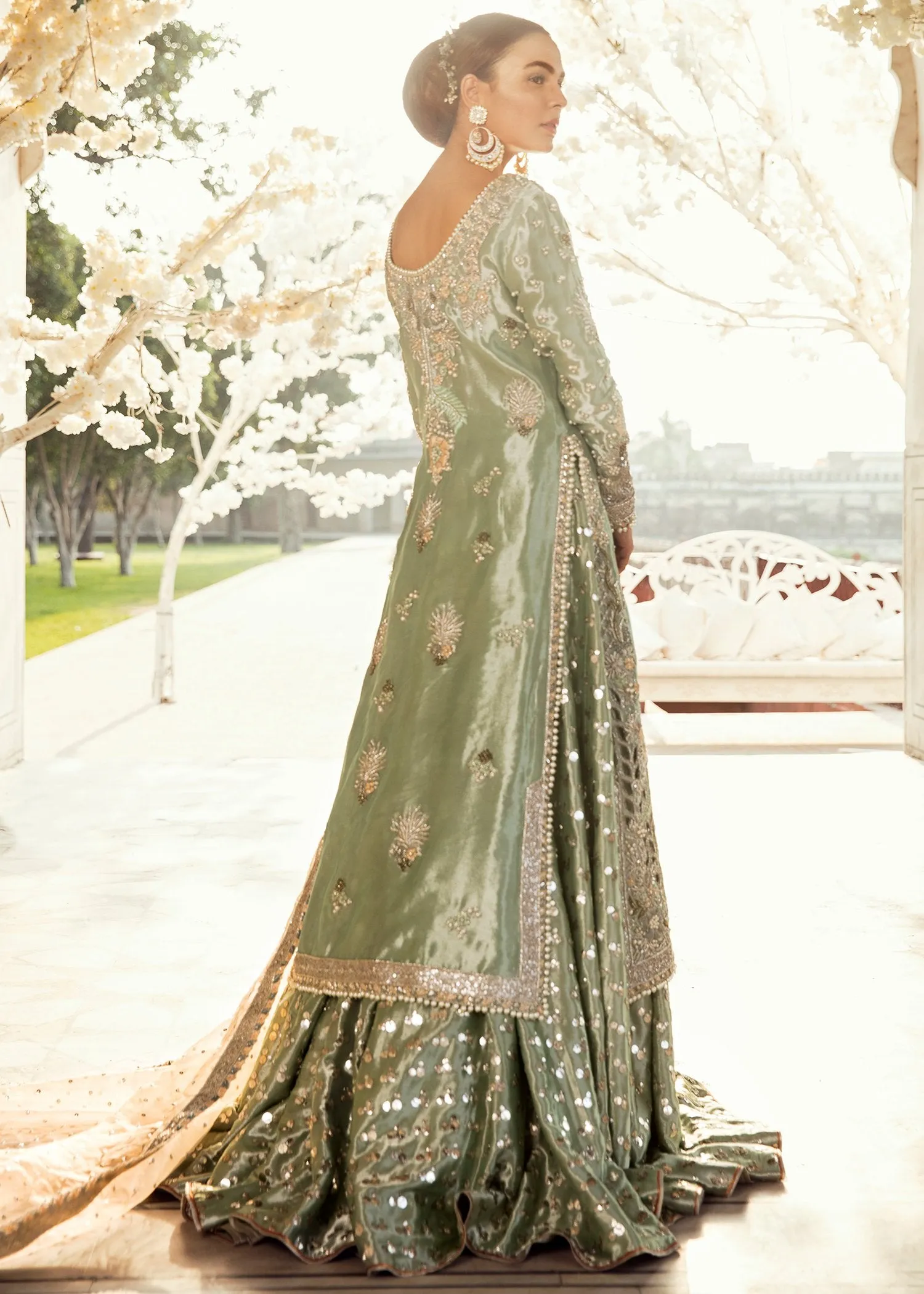 Pakistani Bridal Lehnga with Long Shirt for Wedding #J5108