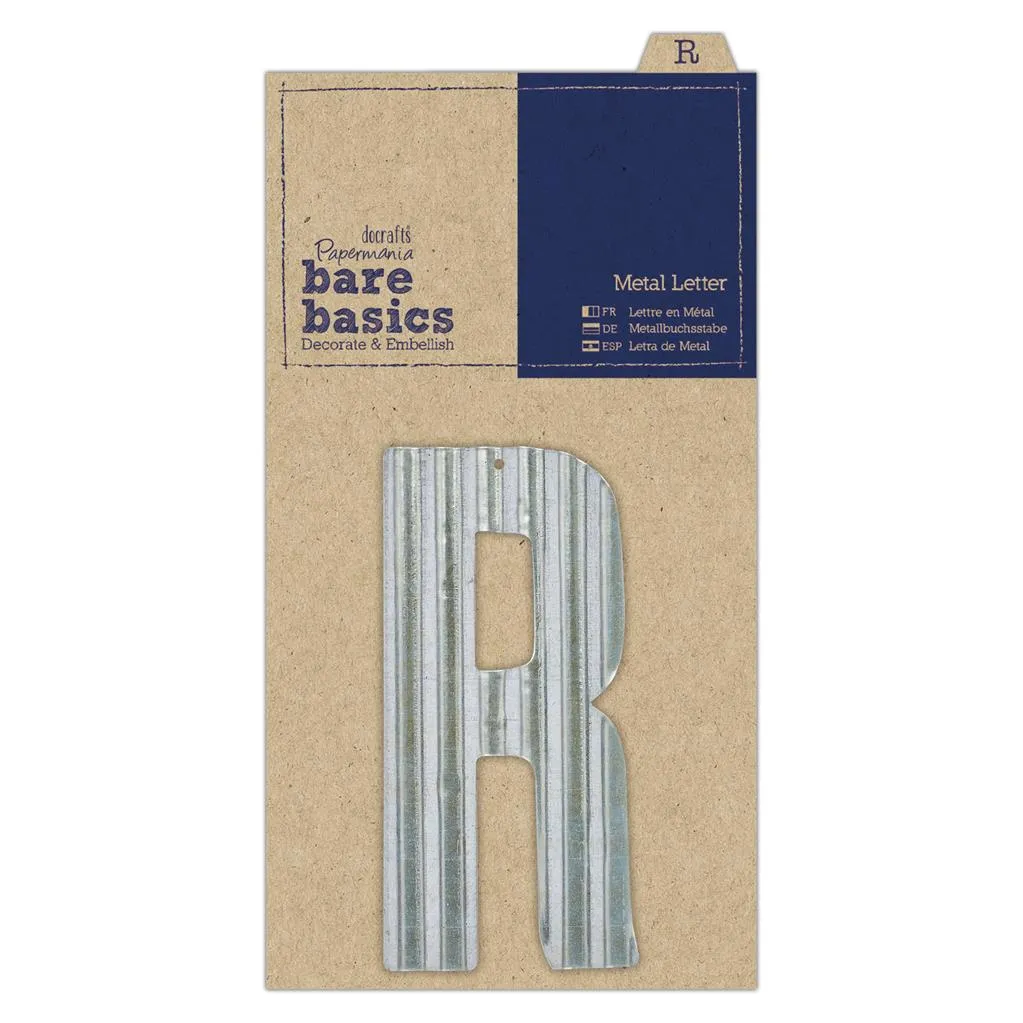 Papermania Bare Basics Metal Alphabet Letters ( A - Z ) Silver Decoration Scrapbooking Crafts
