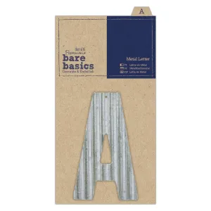 Papermania Bare Basics Metal Alphabet Letters ( A - Z ) Silver Decoration Scrapbooking Crafts