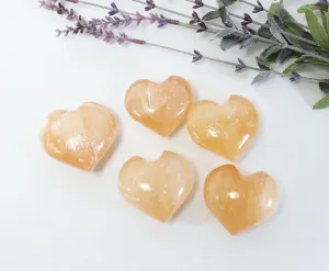 Peach Selenite Puffy Heart
