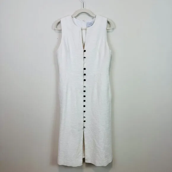 Pearl By Lela Rose Sleeveless cotton dress size 10 button front Missing …
