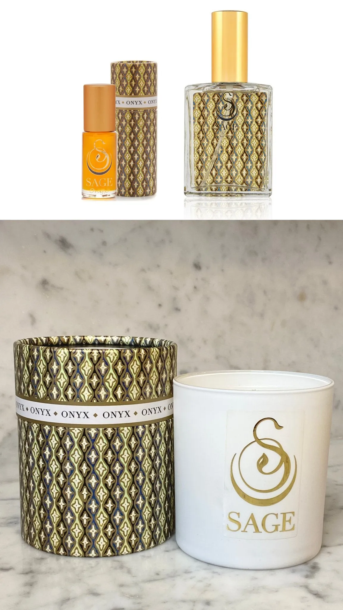 PERFUMISTA ~ ONYX Gemstone Perfume & Candle Gift Set by Sage