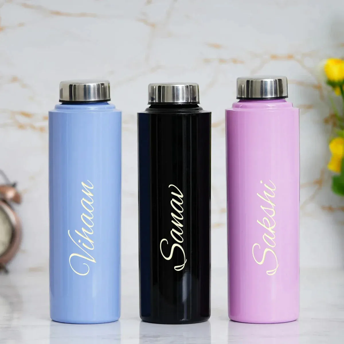 Personalised Black Classic Smart Bottle (1 Litre), Stainless Steel Mug & All in One Men's Combo (2 pcs) - Tan