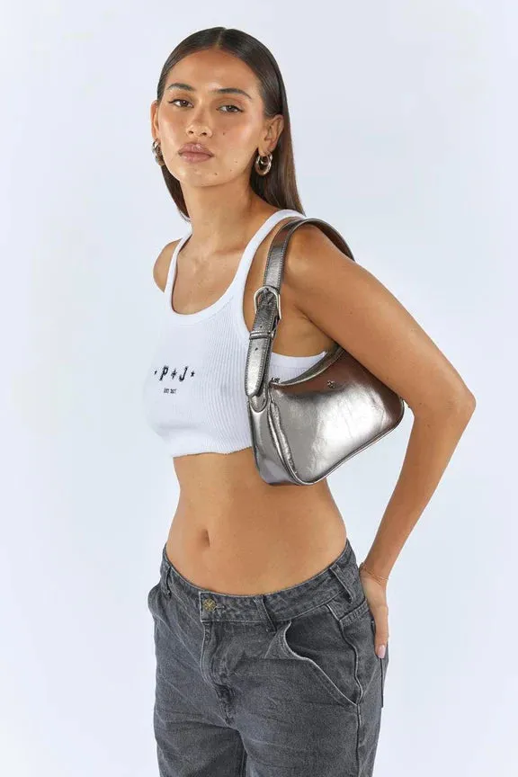 Peta   Jain Gabi Small Shoulder Bag - Gunmetal PU