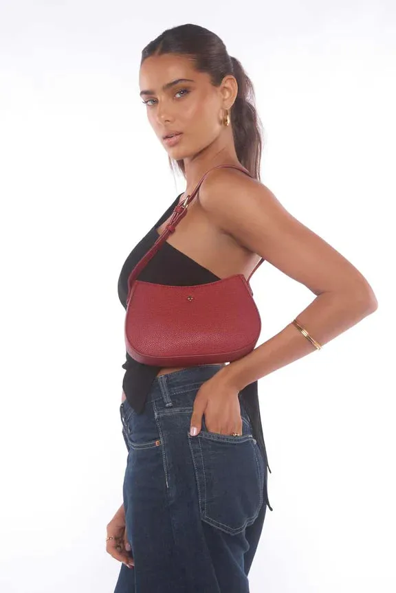 Peta   Jain Mood Shoulder Bag - Cherry Pebble/Gold