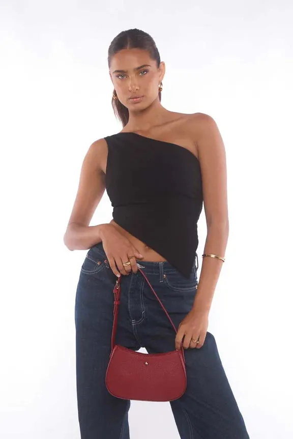 Peta   Jain Mood Shoulder Bag - Cherry Pebble/Gold