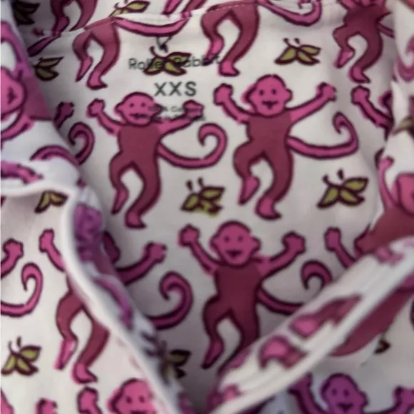 Pink Monkey Print Pajama Set Roller Rabbit