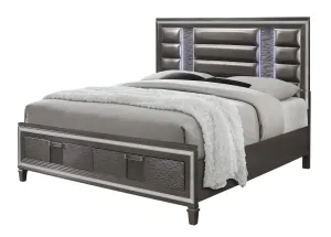 Pisa Queen Bed Metallic Grey