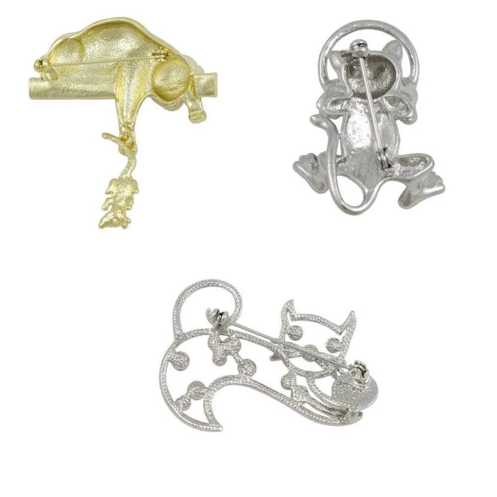 Playful Cats Brooch Pin Bundle - CATSET1