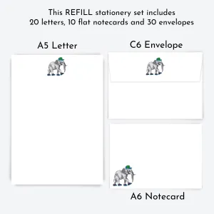 Playful Elephant Letter & Card Writing Set - REFILL