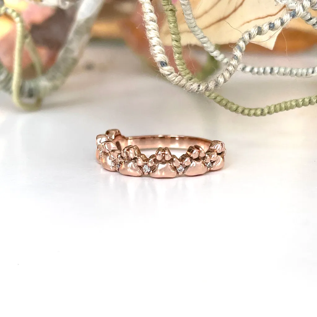 Playful Paw Print with Diamond Accent Rose Gold Ring