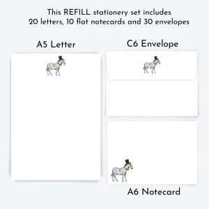 Playful Zebra Letter & Card Writing Set - REFILL