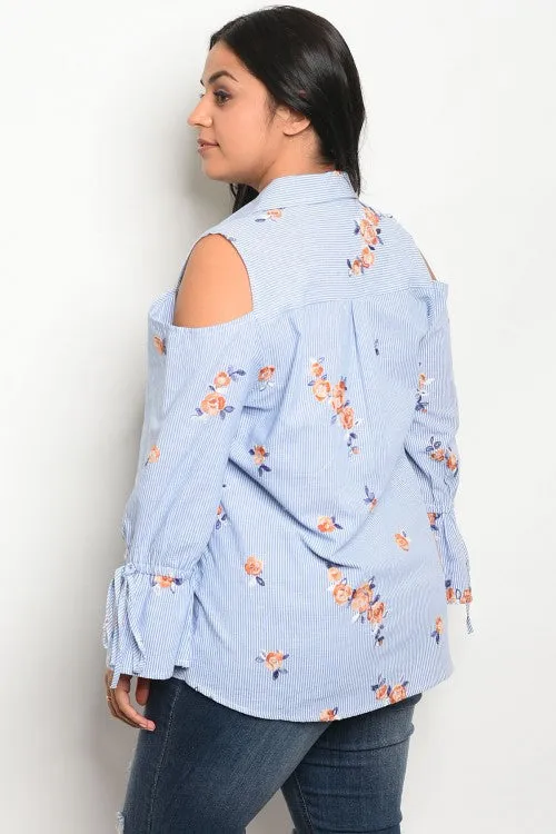 PLUS || Tabatha Cold Shoulder Top