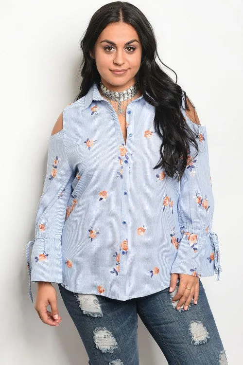 PLUS || Tabatha Cold Shoulder Top