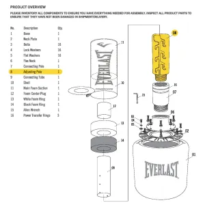 Powercore Freestanding Heavy Bag - Adjusting Pole - Replacement Part