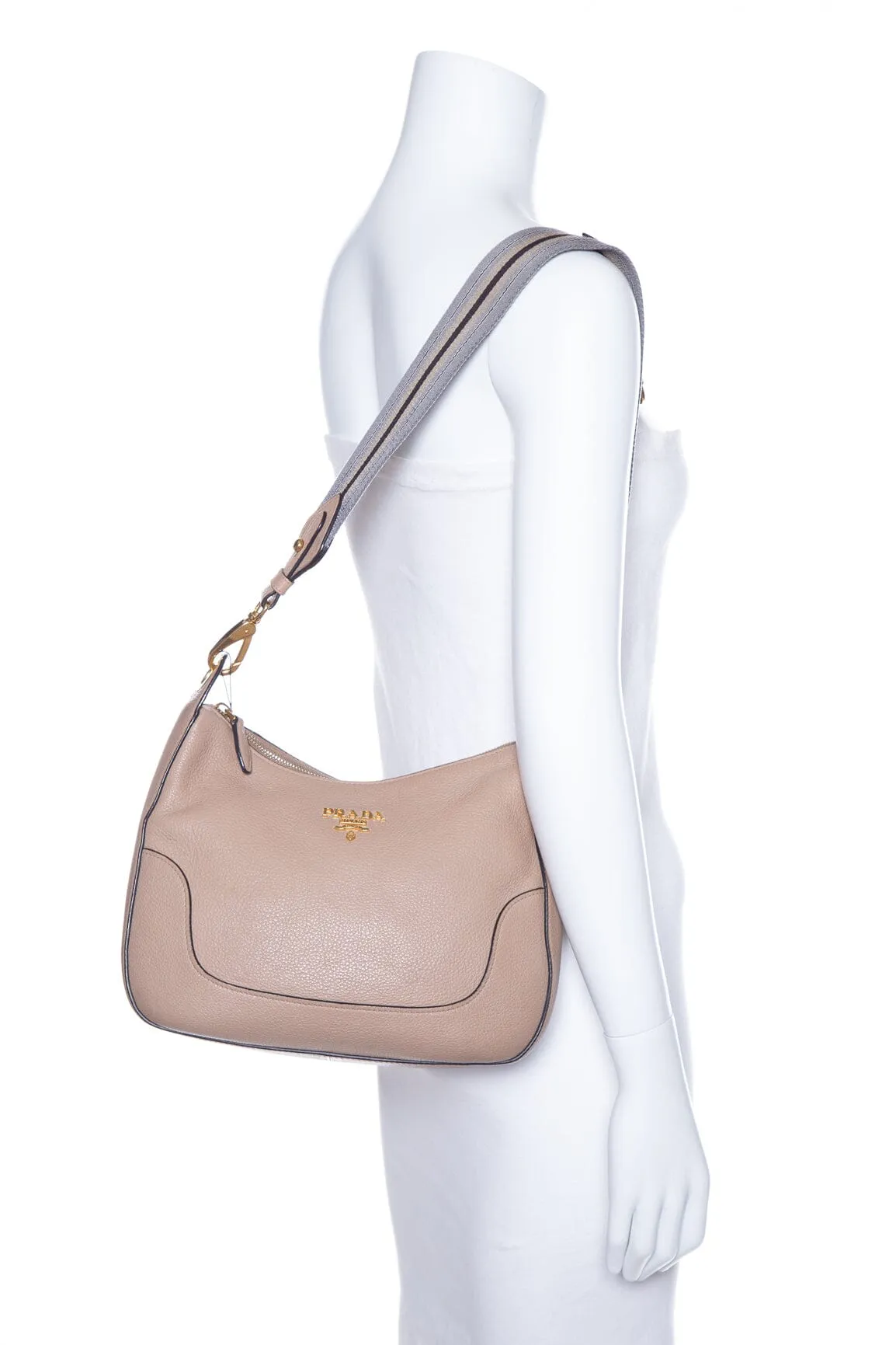 Prada Nude Leather Vitello Phenix Handbag