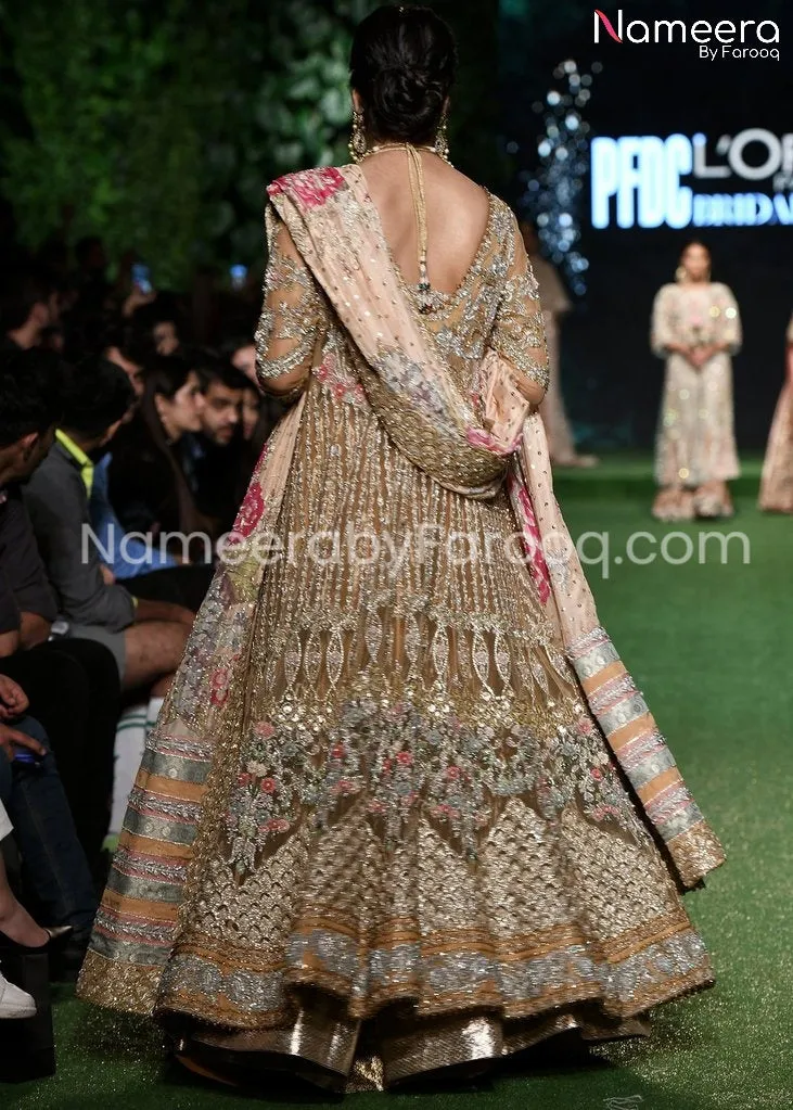 Premium Bridal Pakistani Wedding Attire in Gold #BN126
