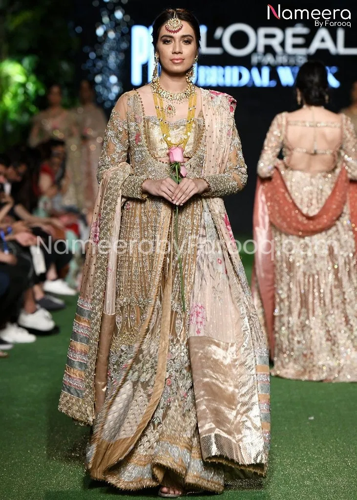 Premium Bridal Pakistani Wedding Attire in Gold #BN126