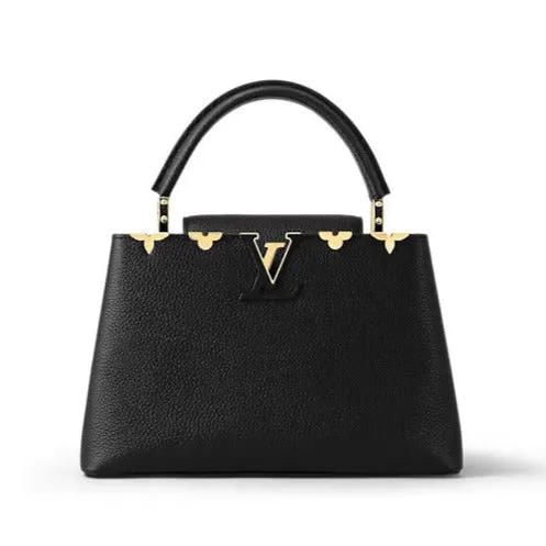 Premium Metallic Monogram Flower Leather Handbag