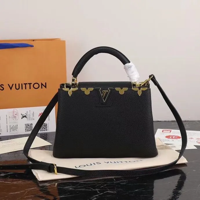 Premium Metallic Monogram Flower Leather Handbag