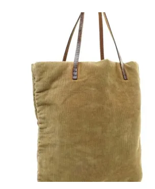 PREOWNED Fendi Tote Bag in Beige Corduroy